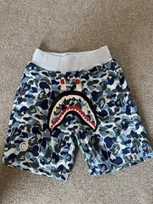 Bape blue camo shorts size M