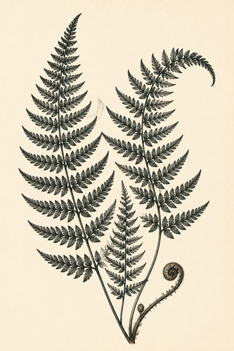 Vintage botanical fern - 94.,