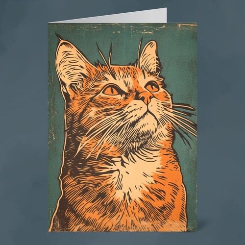 Ginger cat 126mm x 175mm - x,