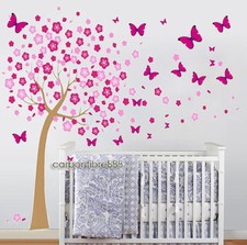 Huge pink butterflies cherry - butterflies,