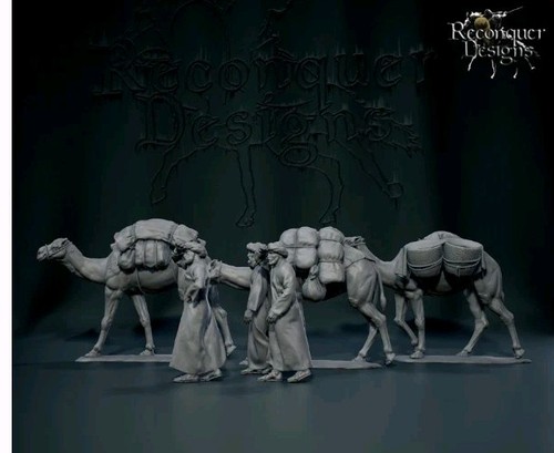 28mm medieval camel caravan - medieval,