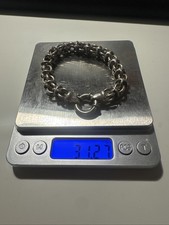 byzantine chunky heavy 925 silver bracelet Round bolt clasp hallmarks stamps 