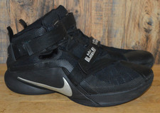 Nike Lebron James Soldier 9 Basketball Sneakers Black Silver 749417-001 - UK13 