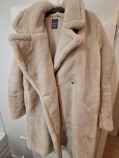 Women's Teddy Borg Jacket, White, Primark, Size S