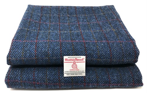 Harris tweed blue - with, red