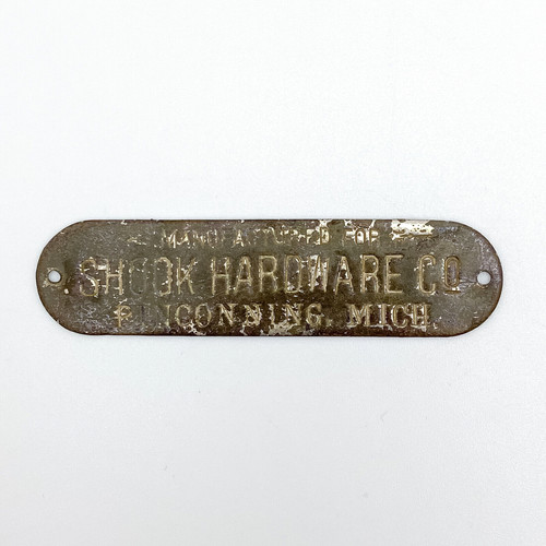 Antique shook hardware sign - hardware, co