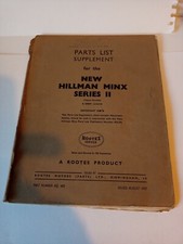 New Hillman Minx Series11 Part List Supplement