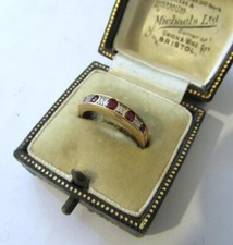 UK HALLMARKED 9CT GOLD RUBY &