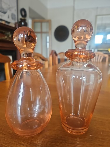 Pair vintage pink glass - pair,