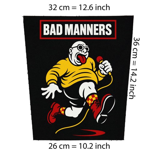 Bad manners large back patch - bad, manners,