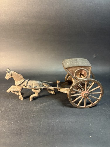 Vintage cast iron horse drawn - cast,