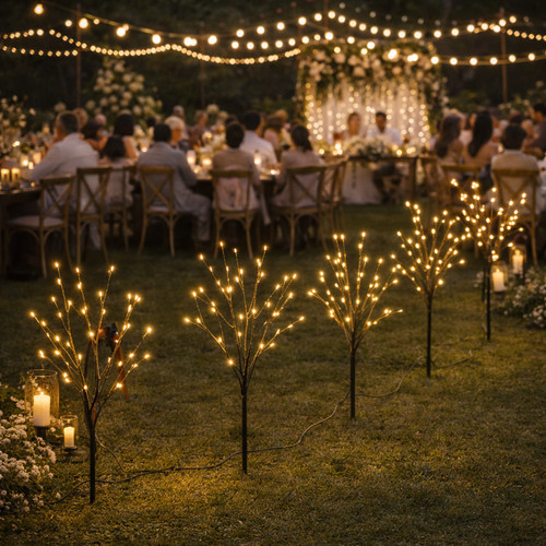 Wedding party pathway lights - wedding,