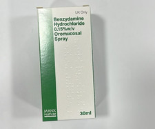 Benzydamine -Difflam Generic Sore Throat Spray - 30mls - UK Pharmacy 06/2026