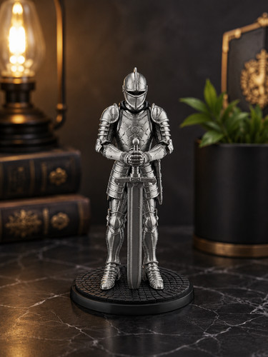 Medieval knight statue desk - 8",