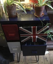 Up Cycled 4 Drawer Metal Unit