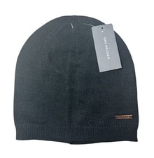 VAN HEUSEN  Mens Knit Hat Beanie Acrylic Black Winter One Size