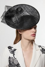 Karen Millen Asymmetric Disk Detailed Fascinator Black One Size