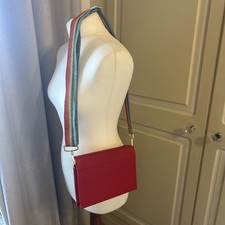 Boden Red Leather Crossbody