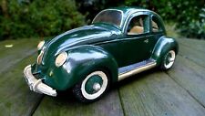 Vintage large model of VW Beetle dark green car toy playroom décor collector 