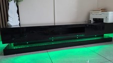 Step High Gloss TV Stand In Black With Multi LED Lighting
