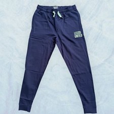 Leeds United Lounge Pants Men's Size Medium Navy Blue Official Merchandise New