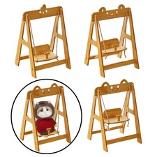 Doll Swing Furniture Playset Pretend Play Accessory Sturdy Wooden Display Decor