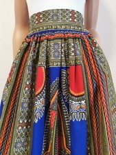 Homemade African  Unlined  Print Maxi/ Full Length Skirt