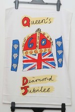Cotton Tea towel Queen's Diamond Jubilee Royal collectable