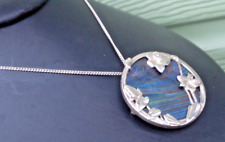 Stg. Silver Art Nouveau Style Brooch Pendant Pat Cheney & John Ditchfield Glass
