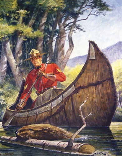 Canadian mountie canoe - in,