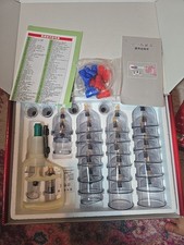 32 CUPS & A PUMP VACUUM CUPPING SET ACUPUNCTURE THERAPY APPARATUS SUCTION HIJAMA