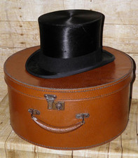 Vintage Black Fur Felt Top Hat