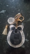 Womens Tartan Tassle Bear Bag Charm Keyring