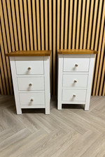 Oak 3 Drawer Painted Bedside