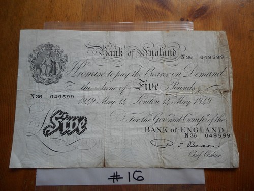 Bank england white 5 - white, £5