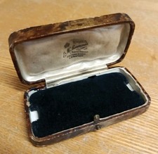 Antique Tortoise Shell Effect JEWELLERY Lady Watch Brooch Tie Pin BOX - Longton 