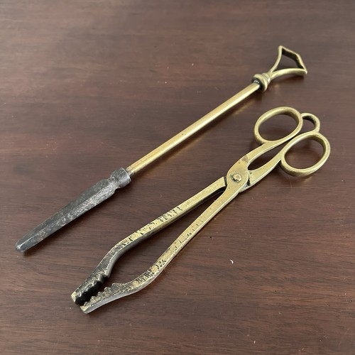 Vintage solid brass fireside - solid,