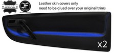 Black blue leather front - black&blue, 2x