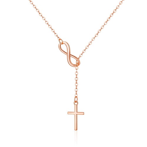 Rose gold plated infinity with - rose,