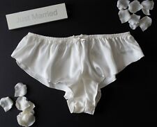 Ivory Bridal Bride Silky Satin Micro French Knickers sexy lingerie panties
