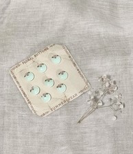 8 X Art Deco Novelty Pressed Glass Buttons Czech Hand Painted Floral On Card