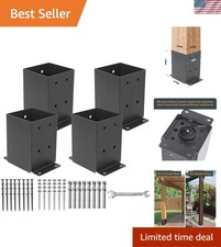 Rustproof 4x4 Post Base - Solid Steel Brackets for Outdoor Stability & Support