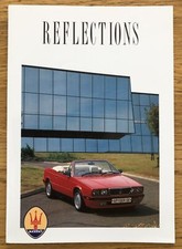 Maserati "Reflections" Sales Brochure inc'l 222, 430, Spyder, Karif & 228. c'90