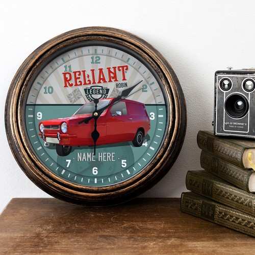 Personalised car clock reliant - car,