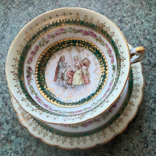 Miniature rococo teacup and - teacup,