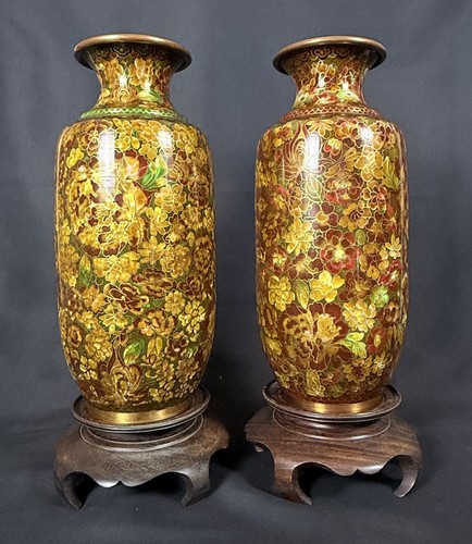 Pair chinese cloisonné - pair,