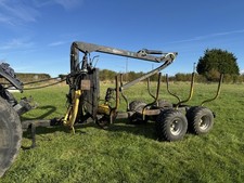 RIKO TIMBER TRAILER, 6T Forwarder, Hiab, Crane, Logs, Trees, Forestry, Tractor