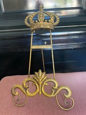 Cast Iron Royal Crown Picture Easel – Antique Gold Finish – 35cm Tall