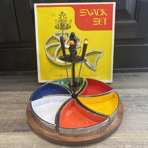 Vtg hostess snack set colorful - hostess,