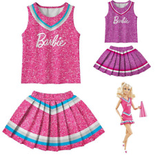 Kids Girls Barbe Princess Costume Cheerleader Fancy Dress Vest Skirt Outfit Set